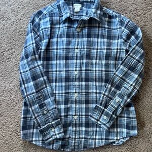 Crewcuts Navy and White Plaid Button-Down Shirt